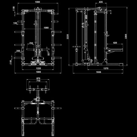 ATX® Half Rack 780 Komplettstation inkl. Extension und Plate Load Latzug - Half Rack mit Kabelzug