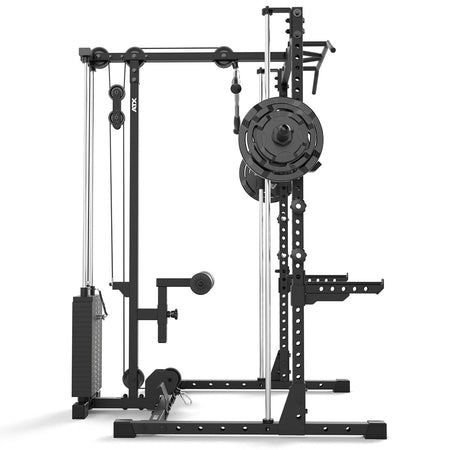 ATX® Half Rack - Komplettset 510 mit Latzug - Steckgewichte und Multipresse - Höhe 196 cm - Half Rack mit Latzug (Stack Weight) + Multipresse