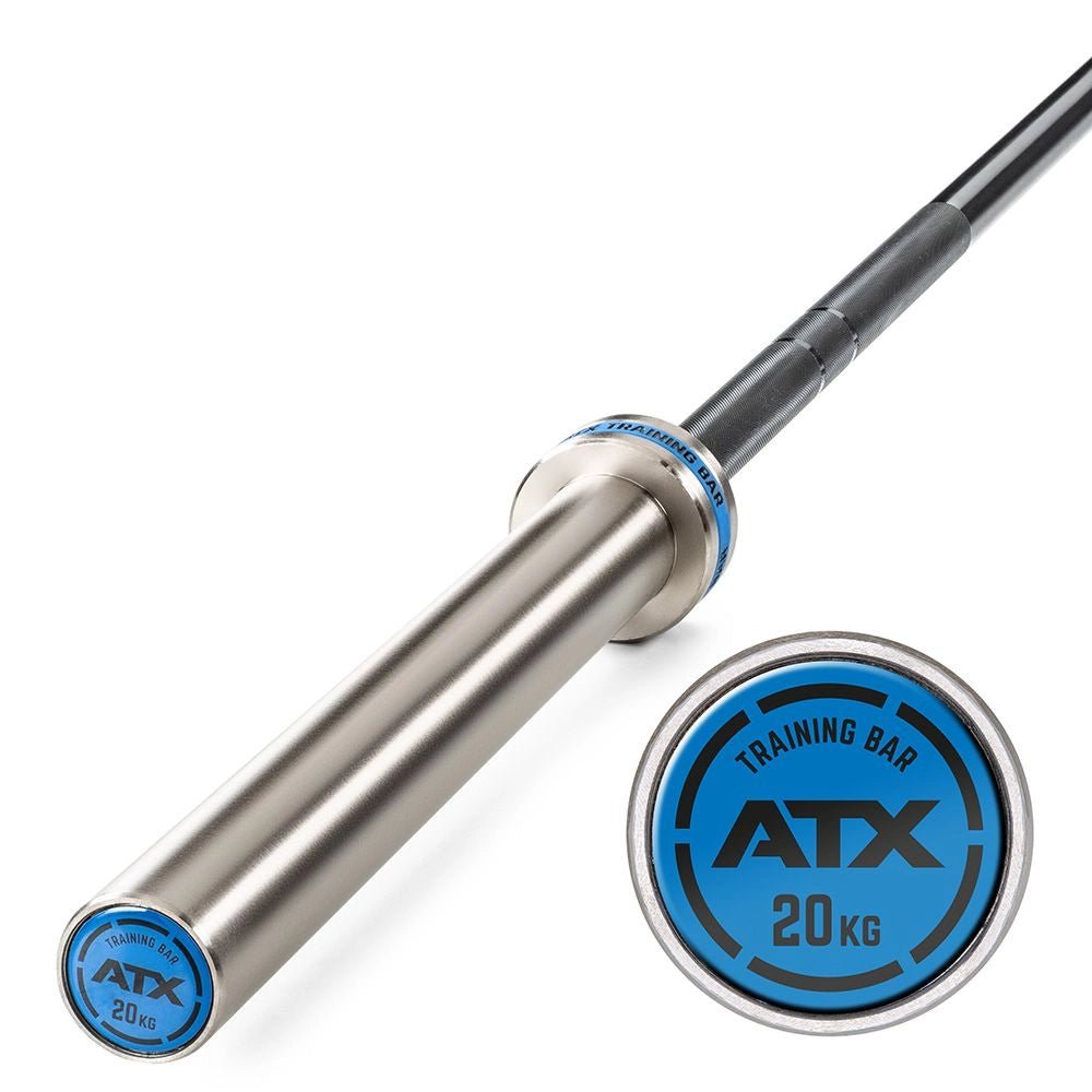 ATX® Olympic Hybrid Training Bar 220 cm x 50 mm - Black Oxid / Chrom - Olympische Langhantelstange