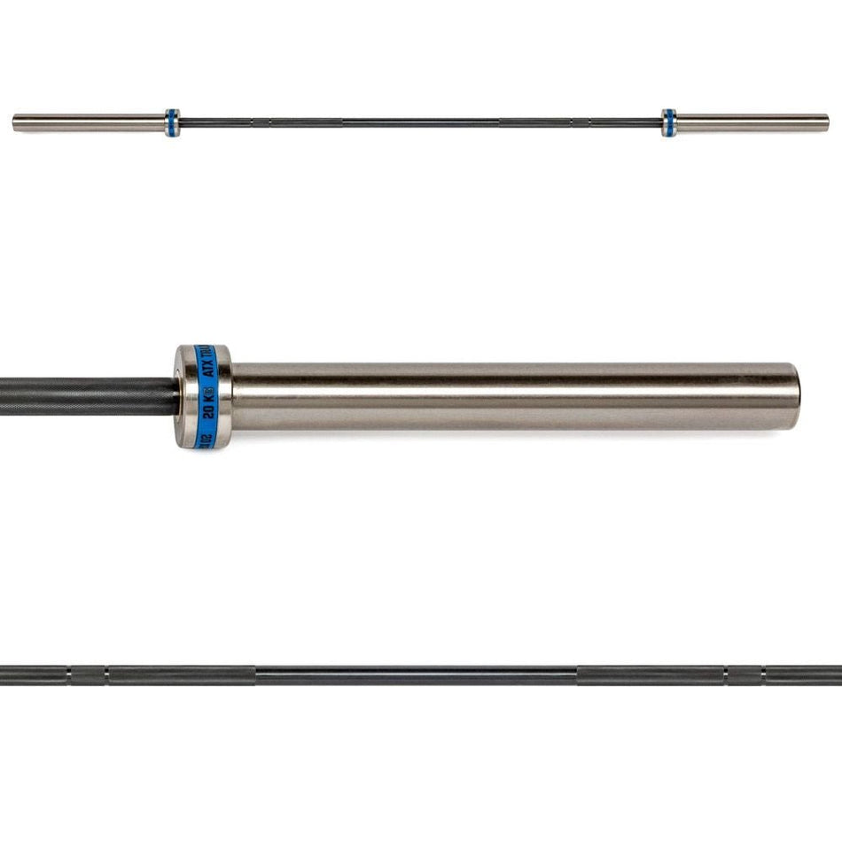 ATX® Olympic Hybrid Training Bar 220 cm x 50 mm - Black Oxid / Chrom - Olympische Langhantelstange