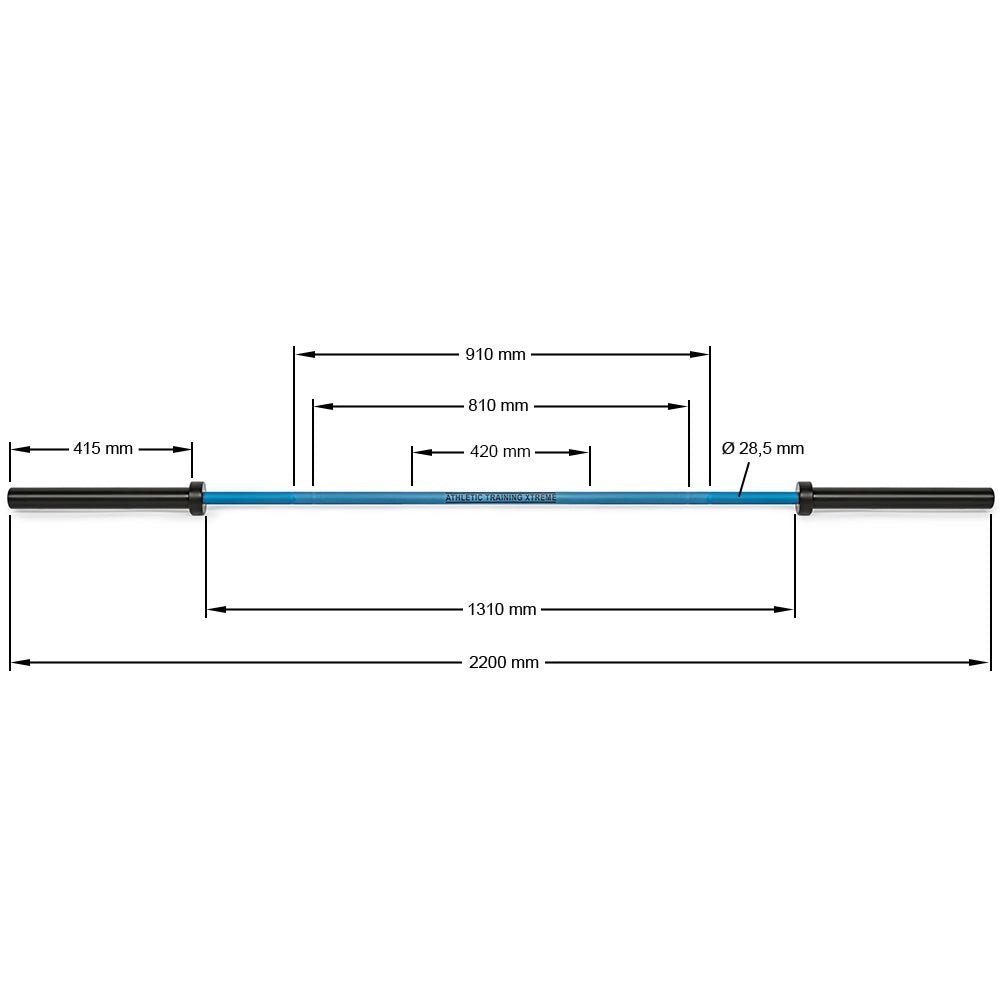 ATX® Multi Power Bar 220 cm x 50 mm - Cerakote (Steel Blue) - Olympische Langhantelstange