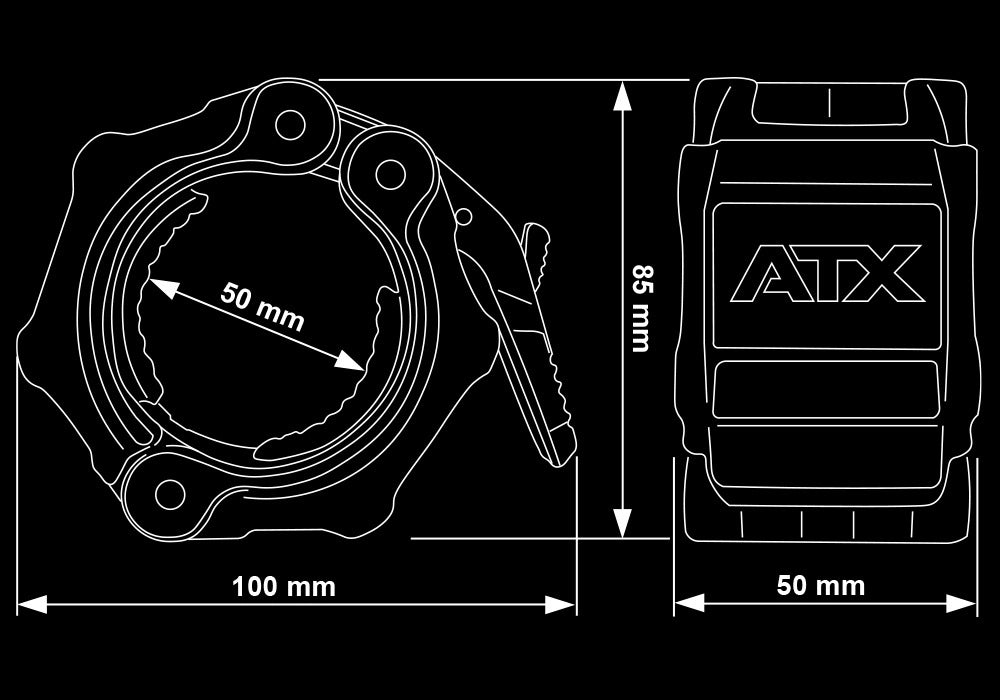 ATX® Kompressionsverschluss PRO mit Sicherung - Paar - Kompressionsverschluss 50 mm