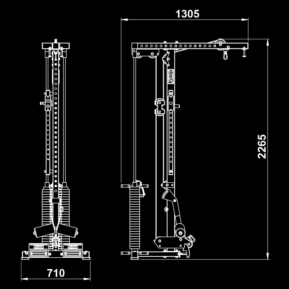 ATX® Latzug Option für MPX - 780 - 125 kg Steckgewichte - Seilzug / Latzug Anbau