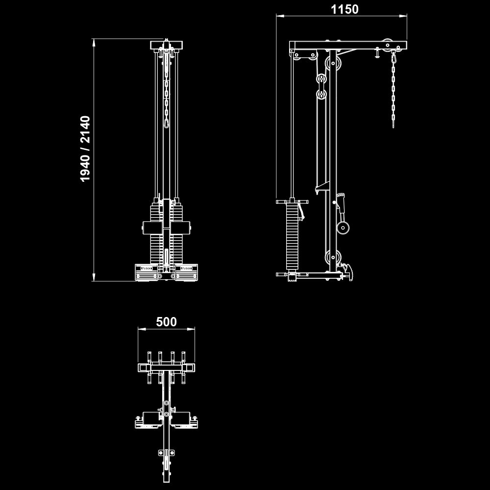 ATX® Latzug Option - Steckgewichte - zu PRX - 640/660 - Seilzug / Latzug Anbau