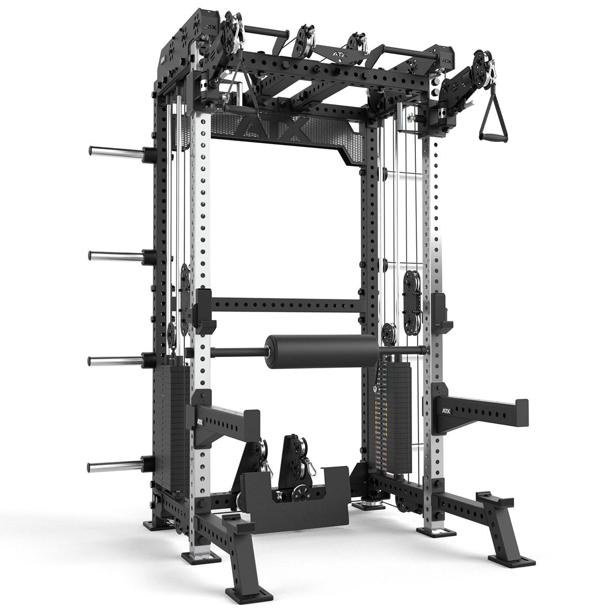 ATX® Multi Pull Rack 2.0 mit 2 x 110 kg Steckgewichten - Half Rack mit Kabelzug