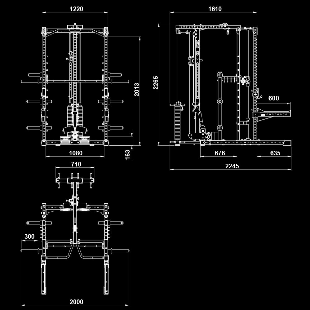 ATX® Multipresse - Rack 780 Komplettstation mit Latzugstation - 125 kg Steckgewichte - Multipresse mit Kabelzug