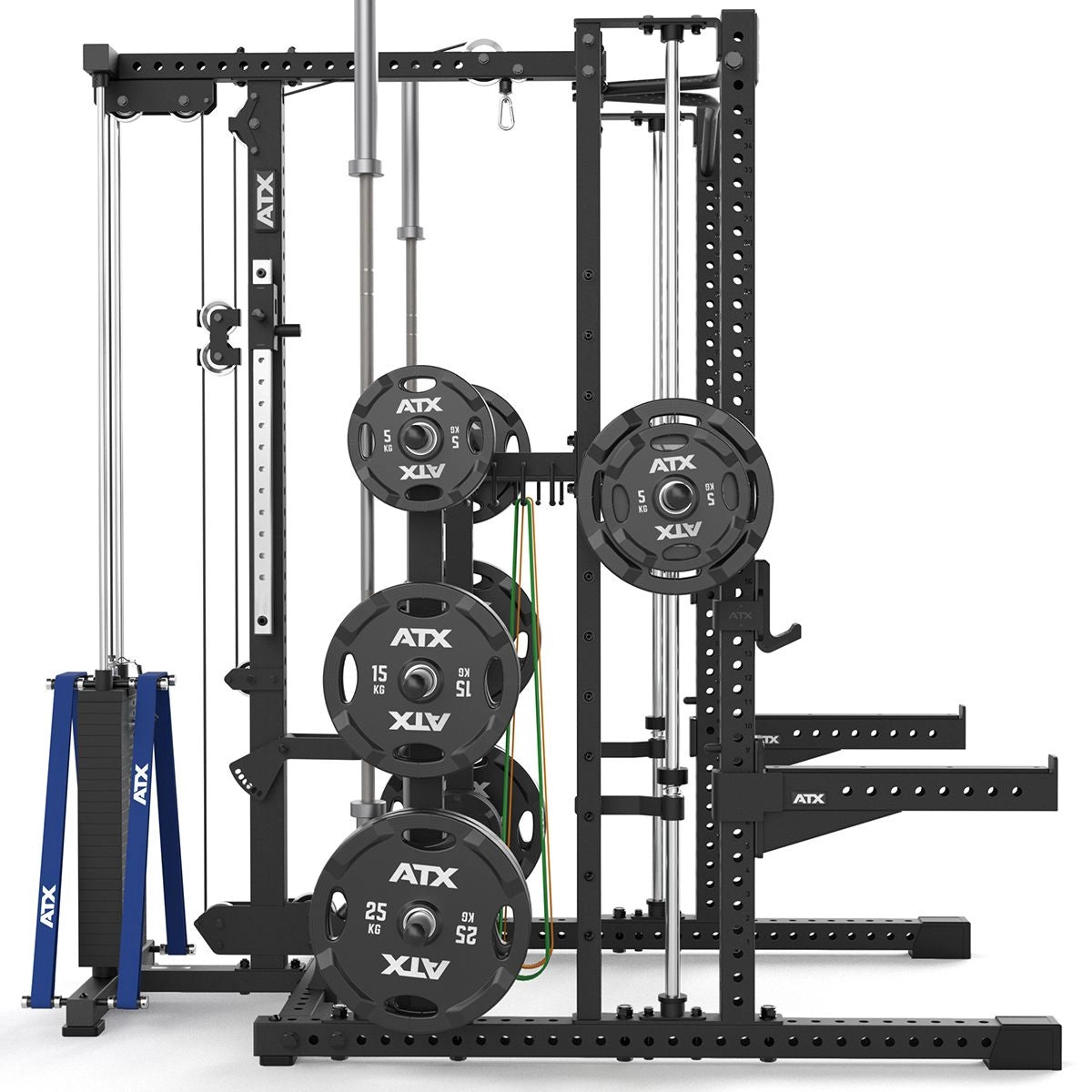 ATX® Multipresse - Rack 780 Komplettstation mit Latzugstation - 125 kg Steckgewichte - Multipresse mit Kabelzug