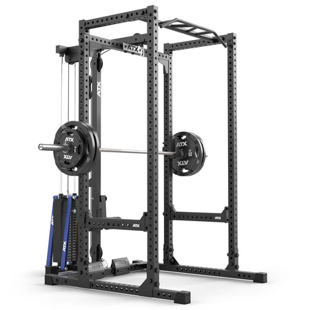 ATX® Power Rack 660 mit Latzug 115 kg Steckgewichte - Höhe 215 cm - Power Rack mit Kabelzug
