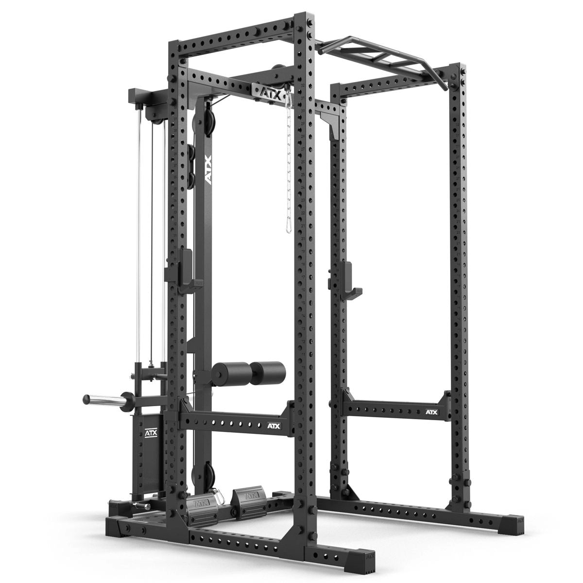 ATX® Power Rack 660 mit Plate Load Latzug - Höhe 215 cm - Power Rack mit Kabelzug