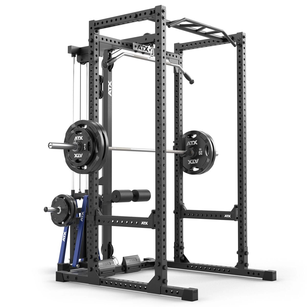 ATX® Power Rack 660 mit Plate Load Latzug - Höhe 215 cm - Power Rack mit Kabelzug
