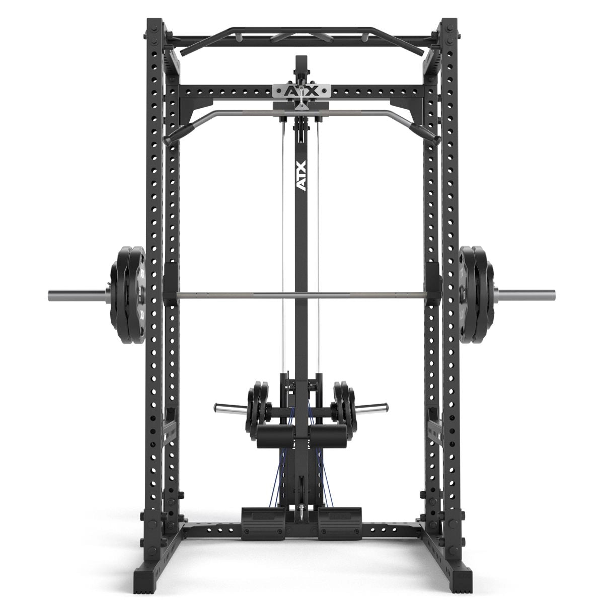 ATX® Power Rack 660 mit Plate Load Latzug - Höhe 215 cm - Power Rack mit Kabelzug