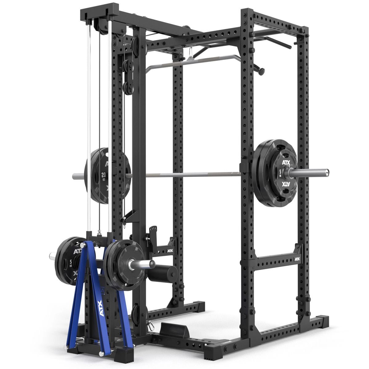 ATX® Power Rack 660 mit Plate Load Latzug - Höhe 215 cm - Power Rack mit Kabelzug