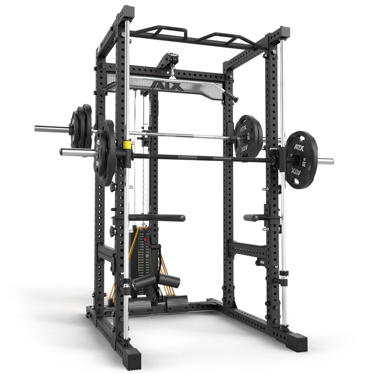ATX® Power Rack 780 mit Latzug - Steckgewichte & Multipresse - Power Rack mit Kabelzug