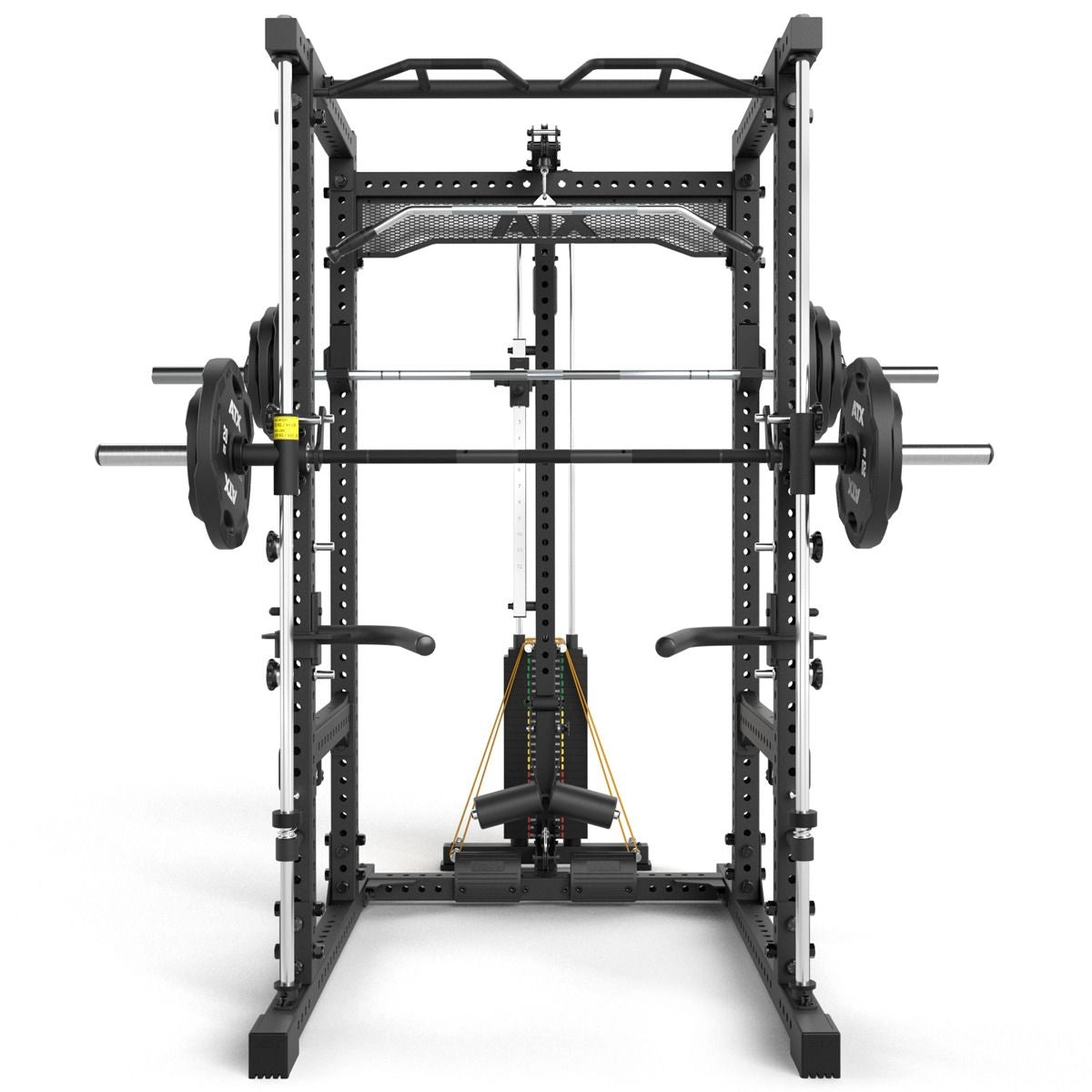 ATX® Power Rack 780 mit Latzug - Steckgewichte & Multipresse - Power Rack mit Kabelzug