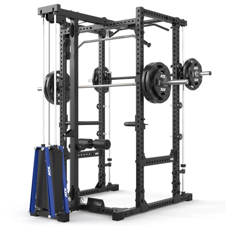 ATX® Power Rack Komplettstation 640/660 - mit Latzug Steckgewichte & Multipresse - Power Rack mit Kabelzug + Multipresse