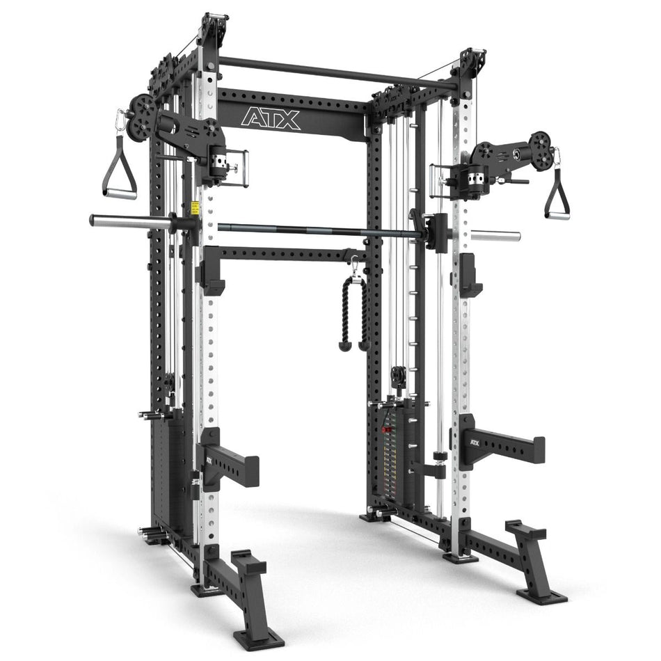 ATX® Rack - Zugstation mit Multipresse - Freistehend - Half Rack mit Dual Kabelzug + Multipresse