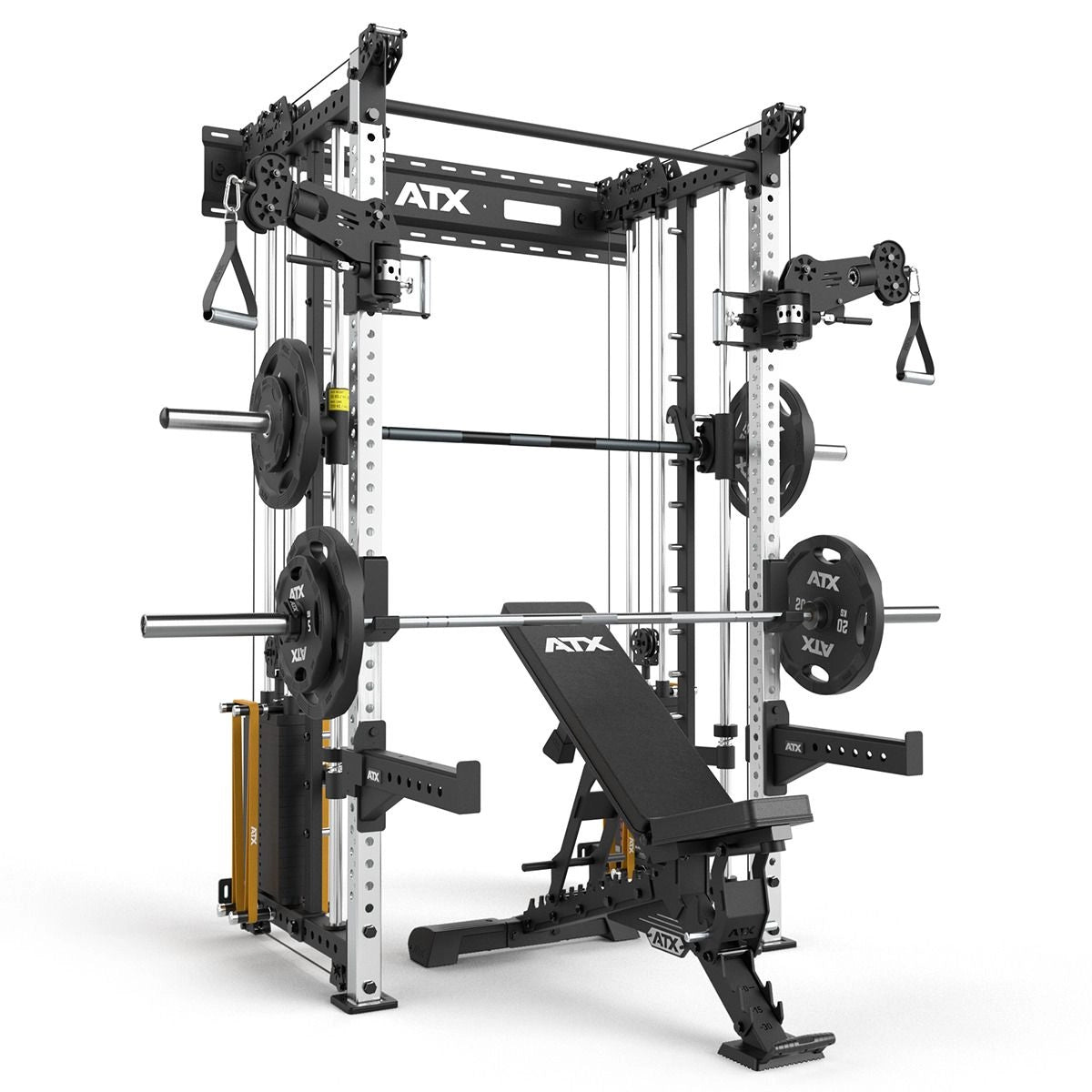 ATX® Rack - Zugstation mit Multipresse zur Wandbefestigung - Half Rack mit Kabelzug